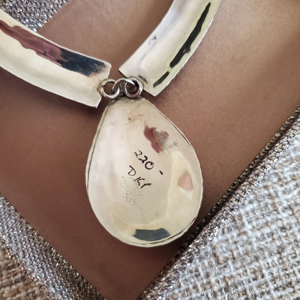 COPY - Vintage Sterling Silver and Turquoise Necklace - Picture 7 of 9